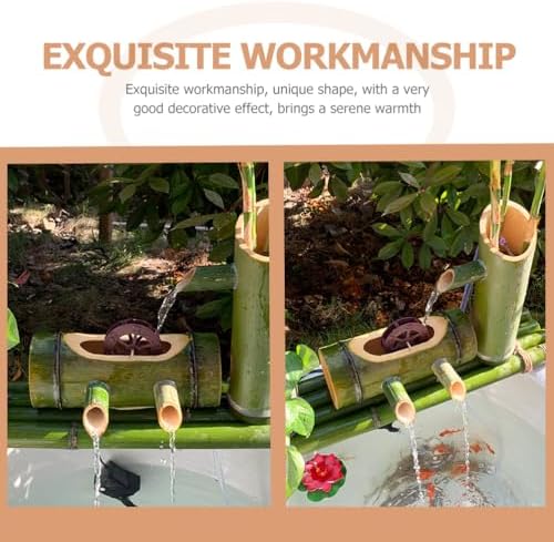 VICASKY 2pcs Miniature Tabletop Fountain Wood Water Wheel Decorations