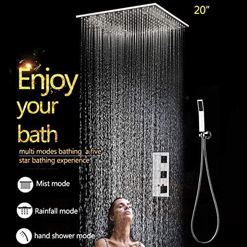 20 Inches Tatic Rain Stainless Steel Shower Combo Set Ceiling Mounted