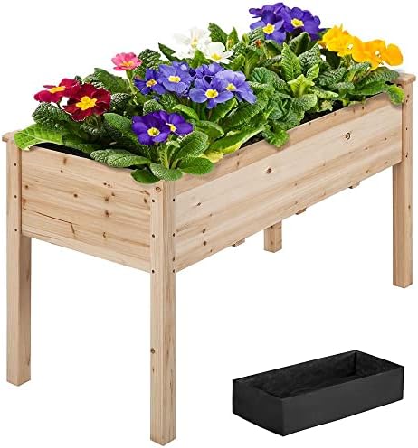 Yaheetech Raised Garden Bed 48x24x30in Wooden Planter Box with Legs