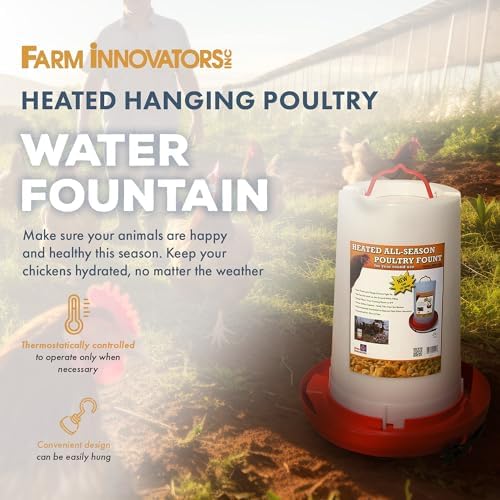 Farm Innovators Heated Chicken Waterer 3 Gallon Red