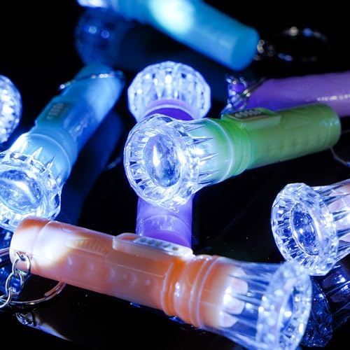 PROLOSO Mini Flashlight Keychains 50 Pcs Assorted Colors