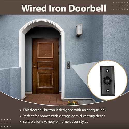 Vintage Decorative Doorbell Button Black Powder Coated