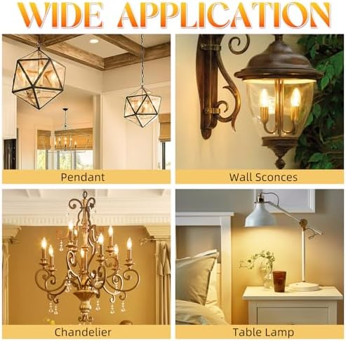 GvvooHome E12 LED Candelabra Bulb 12 Pack 40W Equivalent