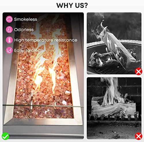 Stanbroil 10-Pound Reflective Tempered Fire Glass Rose Gold 12-Inch