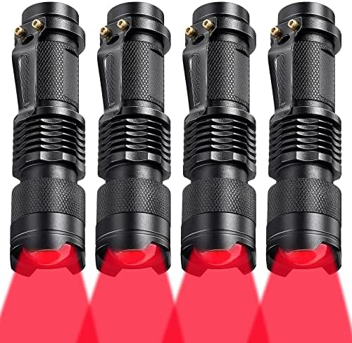 Honoson 2 Piece Red Light Flashlight for Night Observation