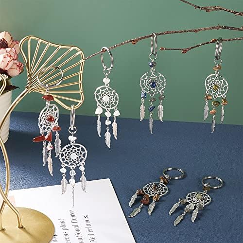 Pandahall 16Pcs Dream Catcher Crystal Charms Wall Hanging Decor