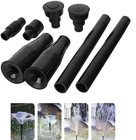 1 Set Plastic Garden Waterfall Fountain Nozzle Heads 4 Shapes Black