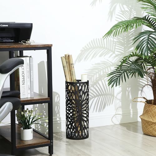 SONGMICS Metal Umbrella Stand with Drip Tray and Hooks