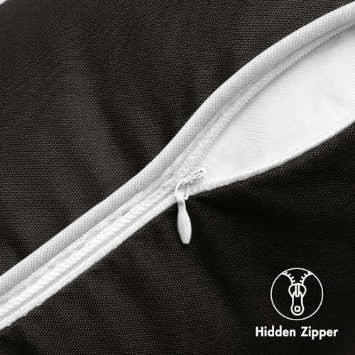 MIULEE Pack of 2 Outdoor Waterproof Decorative Throw Pillow Covers - Square 18x18 Inch Black