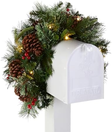National Tree Company Pre-lit Artificial Christmas Mailbox Swag Colonial 36 Inch