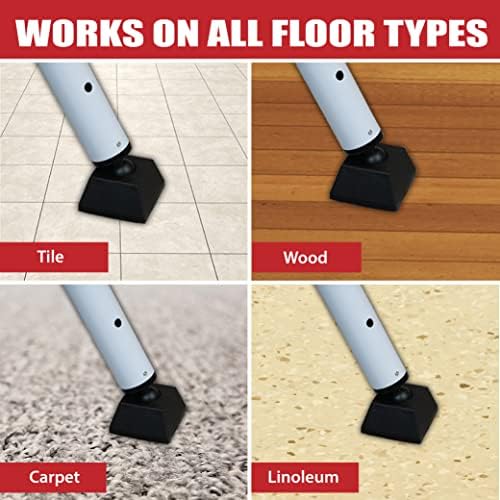 Dual Security Bar - Adjustable Length Door Jammer for Hinged and Sliding Doors Windows Home Travel Safety White