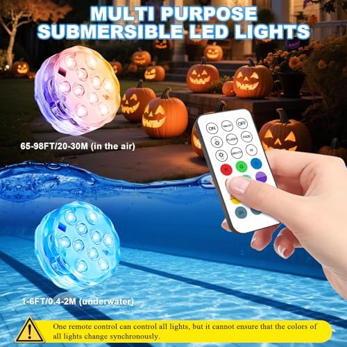 Creatrek Pool Lights with Remote 4 Pack