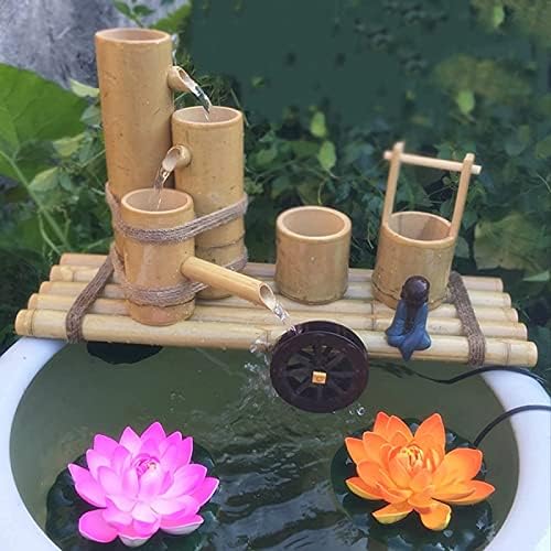 Bamboo Fountain for Garden Bird Bath Water Feature