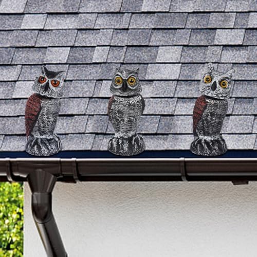 Hausse 3 Pack Horned Owl Bird Scarecrow Set