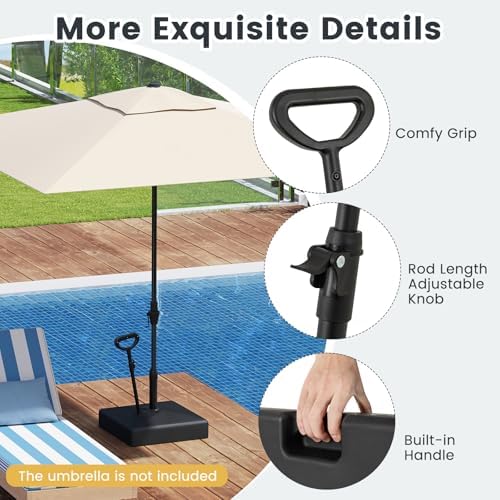 HAPPYGRILL Umbrella Base with Wheels and Adapters