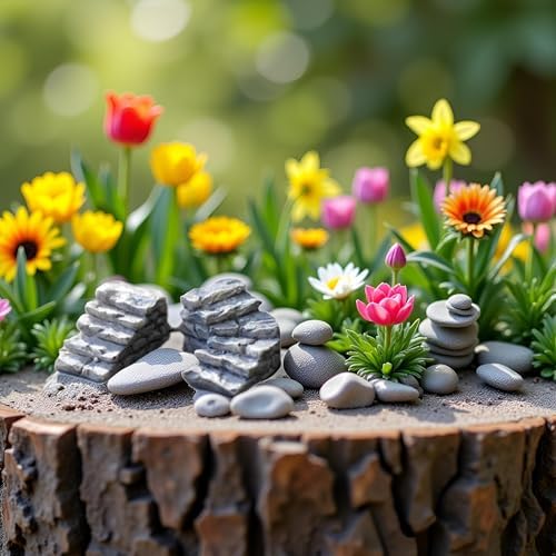 Miniature Garden Bridge Stairs Resin Stone Steps Ornament
