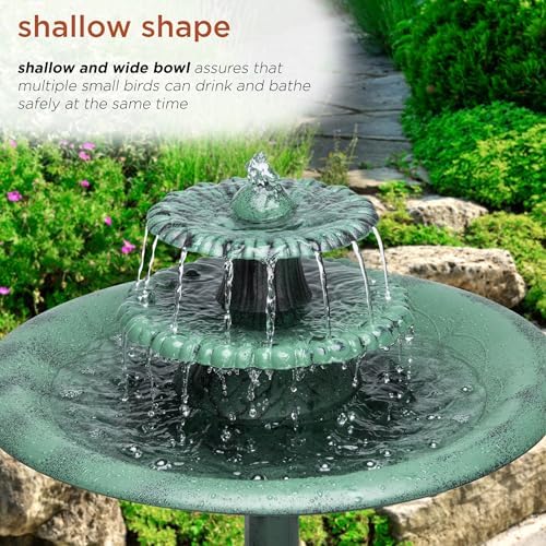 Alpine Corporation TEC106 3 Tiered Water Fountain Birdbath