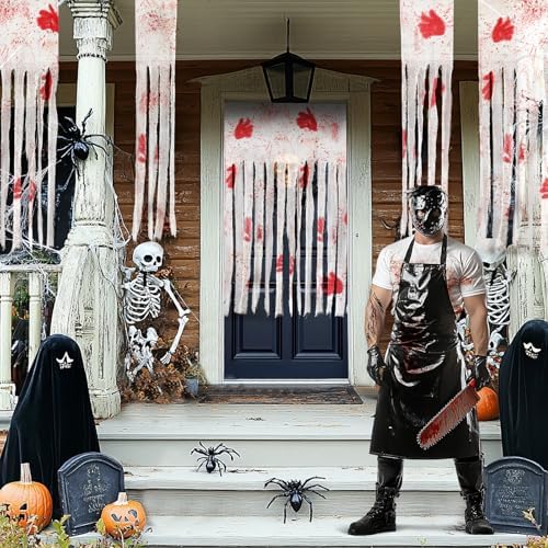 Extra Large Bloody Halloween Creepy Curtain - Scary Spooky Door Decor