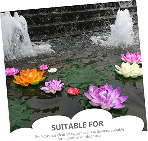 Yardwe Artificial Floating Lotus Flowers for Pond Decor
