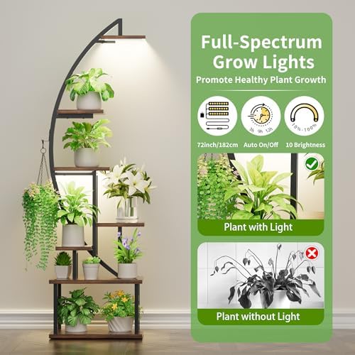 BACEKOLL Plant Stand with Grow Lights 2 Pack 7 Tiered