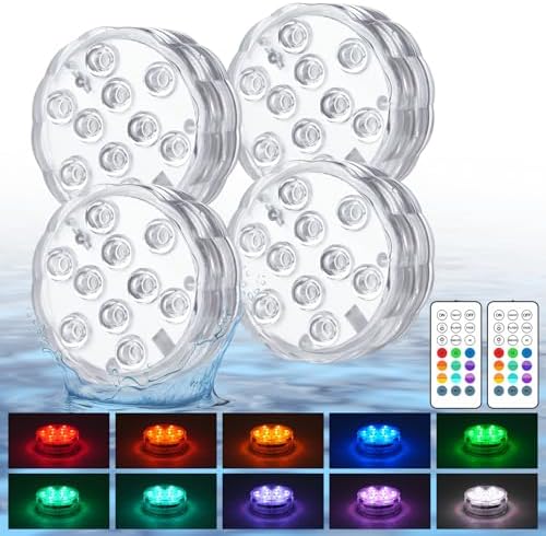 Creatrek Pool Lights with Remote 4 Pack