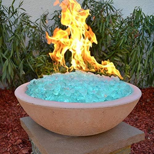 Mr Fireglass Crushed Fire Glass 10 lb Light Sea Blue