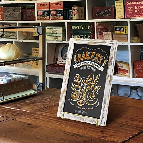 MyGift 10x14 Inch Chalkboard Menu Sign with Vintage Brass Easel Stand