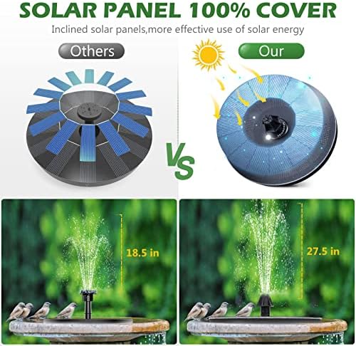 Mademax Solar Fountain with 4 Nozzles and Fixer for Garden and Pond