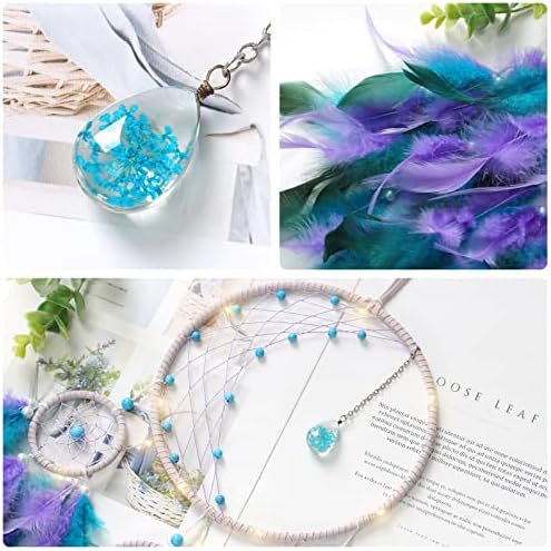 KHOYIME LED Dream Catcher Half Circle Moon Decor Purple Blue