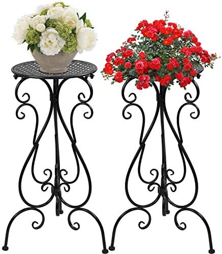 Metal Plant Stands Indoor Outdoor 225 Inch Tall 2 Pack Black