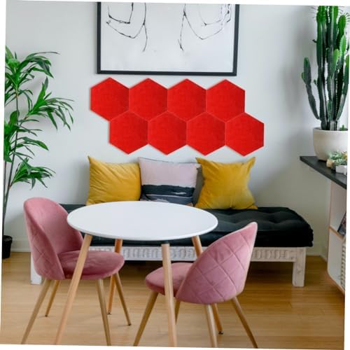 12pcs Hexagon Felt Bulletin Board Wall Tiles for Decor Photos Messages