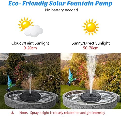 Mademax Solar Fountain with 4 Nozzles and Fixer for Garden and Pond