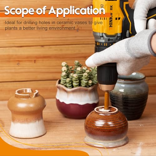 THINKWORK Diamond Drill Bits Hole Saw Set 12 PCS for Tile Glass Ceramic Marble Porcelain