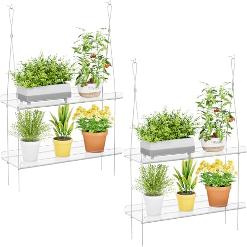 Lifewit 2 Tier Window Plant Shelf 15 Inch Adjustable