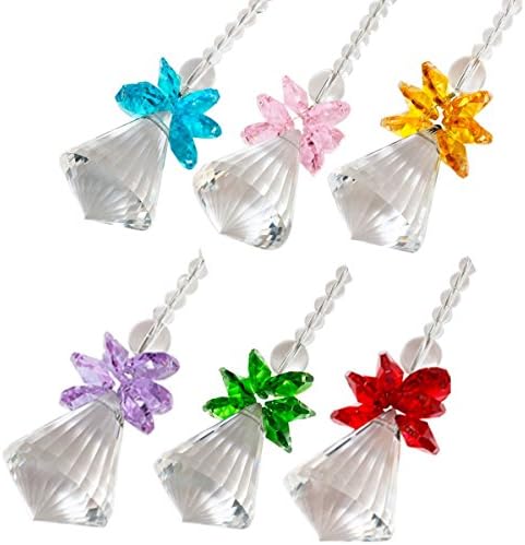 Rockcloud Clear Crystal Jingle Bell Hanging Ornament Set of 6