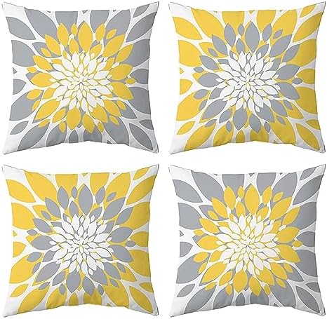 Qahing 4 Pack Fall Waterproof Pillow Covers 20x20