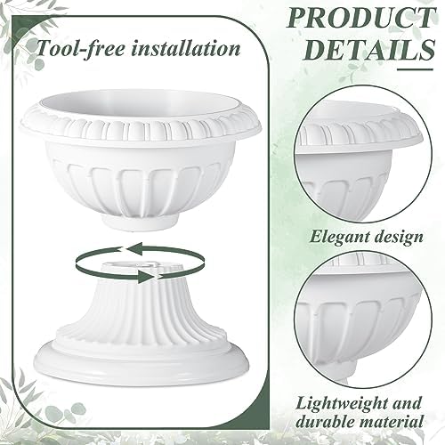 Zhehao 4 Pcs Classic Urn Planters White Vases