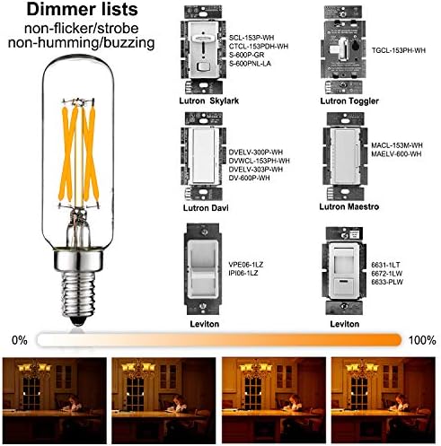 LiteHistory 6W Dimmable LED E12 Bulb 6Pack 2700K Warm White
