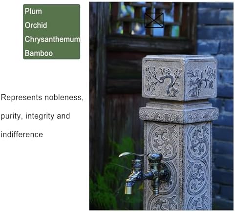 PAKMEZ Freestanding Garden Water Column with Faucet