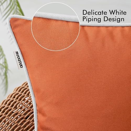 MIULEE 2 Pack Outdoor Waterproof Pillow Covers Burnt Orange