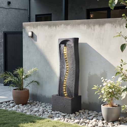 VEVOR Outdoor Water Fountain with LED Light and Pump