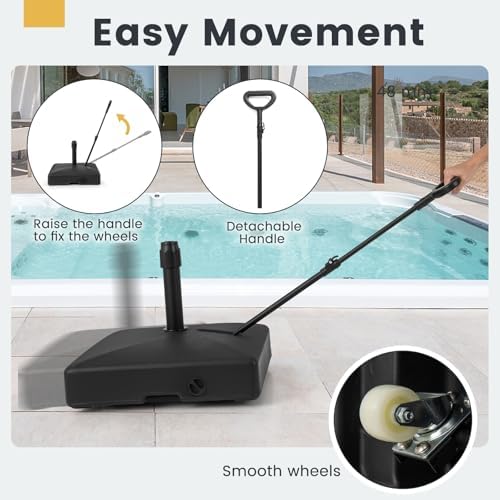 HAPPYGRILL Umbrella Base with Wheels and Adapters