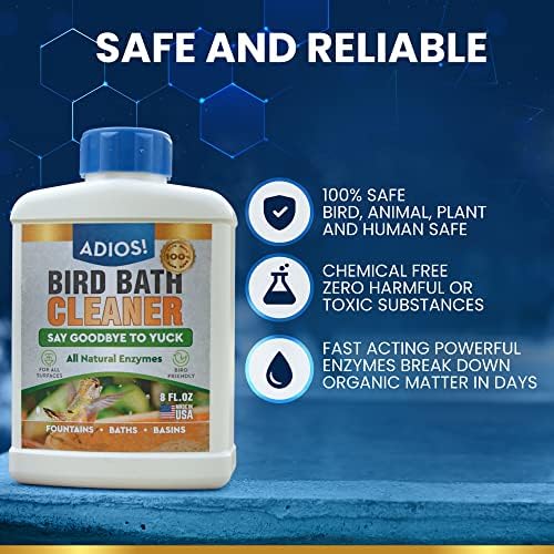 Bird Bath Cleaner for Outdoor Fountains and Bowls 16oz Safe for Birds and Plants