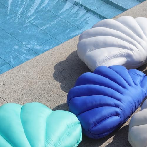 YRXRUS Turquoise Seashell Throw Pillow 13x10 Inch Waterproof Outdoor Decor