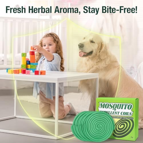 20 Pack Natural Mosquito Repellent Coils with Holder and Stands