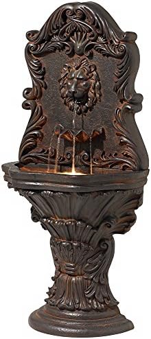 John Timberland Royal Lion Acanthus 50 Inch Water Fountain with LED Light