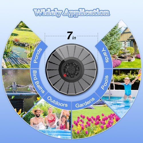 Yzert Solar Fountain with Battery Indicator 2000mAh 35W