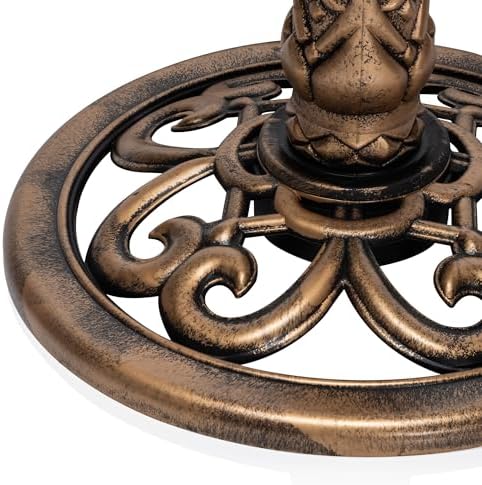 Alpine Corporation TEC106-BZ 35 Inch Tall 3 Tier Pedestal Water Fountain with Birdbath in Vintage Bronze