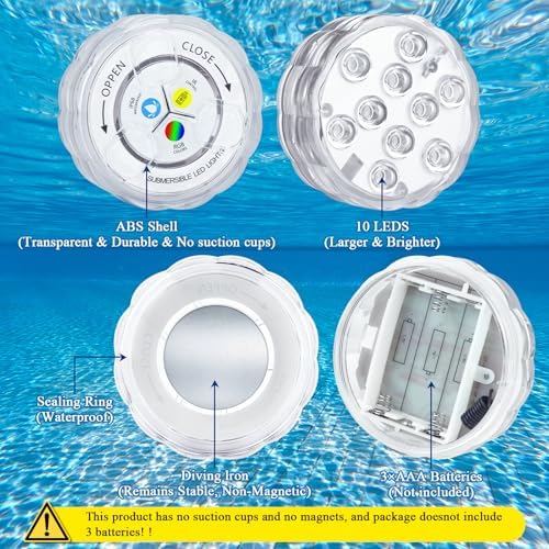 Creatrek Pool Lights with Remote 4 Pack