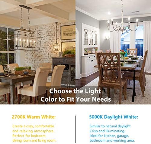 12-Pack Dimmable E12 LED Candelabra Bulbs 60W Equivalent 2700K Warm White